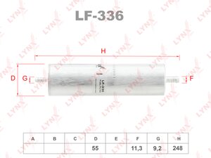 Фильтр топливный AUDI A4 (07-) (2.0/2.7/3.0 TDI) LYNX LF336, KL596, 8K0127400A