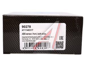 Датчик АБС MERCEDES E (W211) передний левый MEAT&DORIA 90278, A2115402317