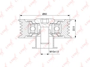 Ролик приводного ремня HYUNDAI Accent (06-),Elantra (06-) KIA Ceed,Rio (06-) обводной LYNX PB7216, T36473, 25287-2A000