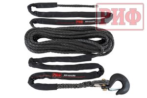 Трос для лебедки 18.3т 22м-14мм синтетический готовый с крюком РИФ Rope14mm22mBL