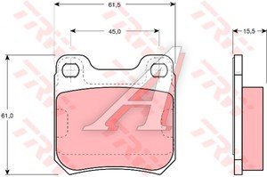 Колодки тормозные OPEL Omega A, Vectra B задние (4шт.) TRW GDB915