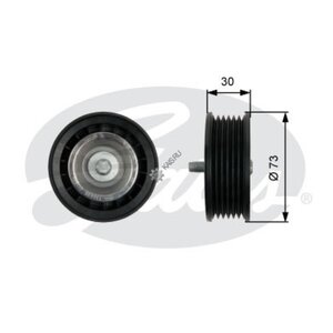 Ролик приводного ремня MERCEDES ML (W166),S (W222) обводной GATES T36435, 532078410, A2762020119