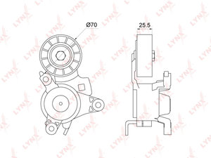 Ролик приводного ремня PEUGEOT 307 (02-10),308 (08-) натяжной LYNX PT3230, VKM33130, 5751.G8