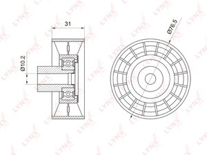 Ролик приводного ремня FORD Transit (TT9) (06- ) обводной LYNX PB7011, PT34704, 1372770