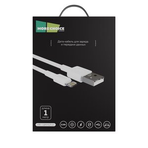 Кабель iPhone (5-) 2A 1м MORE CHOICE K19i/К19л White