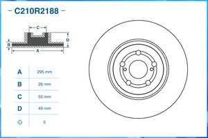 Диск торм. CWORKS C210R2188 TOYOTA 1шт C210R2188