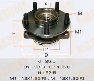 Подшипник ступицы NISSAN 370Z (08-) передней MASUMA MW-21003, 40202-EJ70A