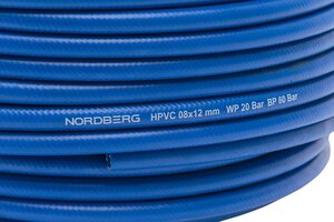 Шланг воздушный гибридный ПВХ 8х12мм 1м NORDBERG H0812HPVC