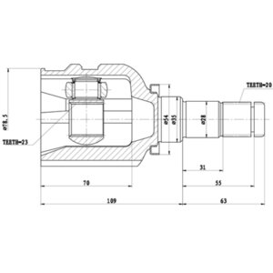 ШРУС внутренний TOYOTA Avensis (03-08) передний ZIKMAR Z87506R