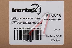 Бачок расширительный RENAULT Megane KORTEX KTC016, 7701474499