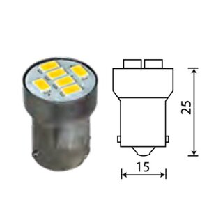 Лампа светодиодная 24V R10W BA15s 6 светодиодов белая МАЯК 24T15-W\6SMD5730, А24-10