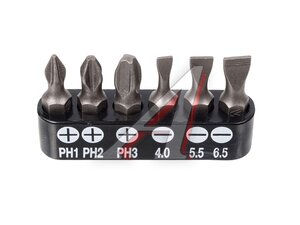 Набор бит PH1,PH2,PH3,SL4,SL5.5,SL6.5 с держателем WHIRLPOWER 27124003