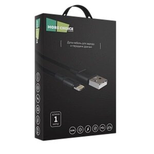Кабель iPhone (5-) 2A 1м MORE CHOICE K19i/К19л Black