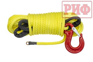 Трос для лебедки 5.9т 23м-8мм синтетический готовый с крюком РИФ ROPE8MM15M