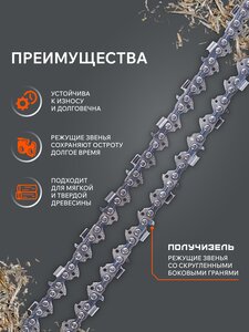 Цепь для бензопилы 76 звеньев 15" 0.325 1.5мм PATRIOT 862321576