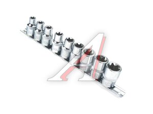 Набор головок TORX 1/2" 9 предметов на планке WHIRLPOWER 254 40009kt