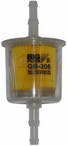 Фильтр топливный ВАЗ-2101-2109 тонкой очистки (без отстойника) d=53мм BIG FILTER GB-206, 2108-1117010