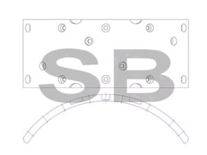 Накладка тормозной колодки HYUNDAI HD78 (шир.110мм,14 отверстий) (1шт.) SANGSIN SL232, 58344-5K500/581445-KA20/58344-5KA30