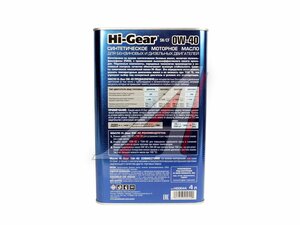 Масло моторное HG 0W40 SN/CF синт. 4л HG0044, HI-GEAR 0W40
