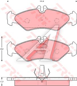 Колодки тормозные MERCEDES Sprinter, VW LT задние (4шт.) TRW GDB1262, A0044205620