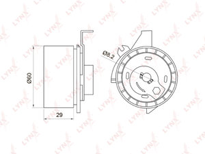 Ролик натяжной MAZDA Tribute (00-03) ремня ГРМ LYNX PB1047, VKM14216, YF09-12-700