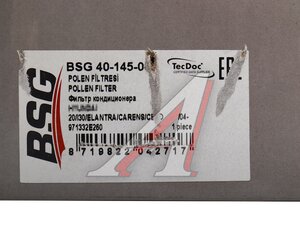Фильтр воздушный салона HYUNDAI Elantra (06-),i30 (12-) KIA Ceed (12-) BSG BSG40145009, LA447, 97133-2H001