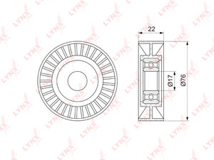 Натяжитель приводного ремня KIA Bongo 3 (06-),Carnival (03-) (2.9) LYNX PB5347, 27555, 25281-4X100