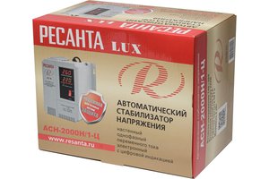 Стабилизатор напряжения однофазный цифровой 2кВт,220В+/-8%, КПД-97% настенный РЕСАНТА РЕСАНТА АСН-2000Н/1-Ц Lux, 63/6/15