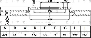 Диск тормозной MERCEDES Sprinter передний (1шт.) BLITZ BS0151, A902421061264