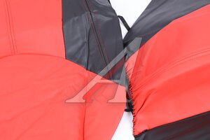 Авточехлы универсальные экокожа черно-красные (11 предм.) Elite KRAFT KT 835635