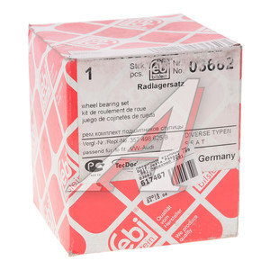 Подшипник ступицы VW Golf,Jetta,Passat (89-98) передней FEBI 03662, VKBA1358, 357498625B