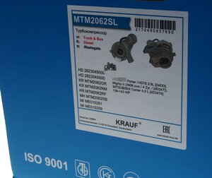 Турбокомпрессор HYUNDAI HD65,78,County дв.D4DD ЕВРО-3 KRAUF MTM2062SL, 28230-45500