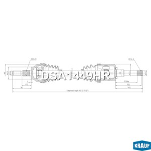 Привод FORD Kuga (12-) колеса переднего левый KRAUF DSA1449HR