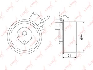 Ролик ГРМ HYUNDAI Elantra (06-) (2.0),i30 натяжителя LYNX PB1187, 531053210, 24410-23050