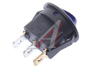 Выключатель клавиша 12V 20A синий с подсветкой REXANT 36-2586