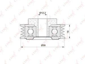 Ролик приводного ремня SUZUKI Jimny натяжителя LYNX PB5028, VKM66008, 49160-70AA0