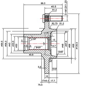 Ступица NISSAN Primera (P12E) передняя ZIKMAR Z89696R, 0282-P12F, 40202-BU000