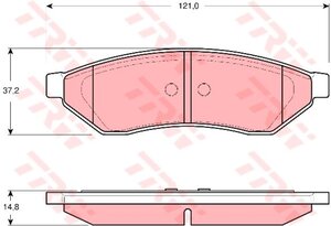 Колодки тормозные CHEVROLET Epica (05-), Evanda (02-), Magnus (99-) задние (4шт.) TRW GDB3346, 96496763/96496766/96475028
