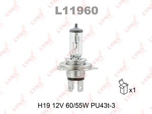 Лампа 12V 60/55W PU43t-3 H19 LYNX L11960 L11960