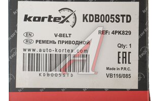 Ремень поликлиновой 4PK0829 KDB005STD KORTEX KDB005STD, 4PK829