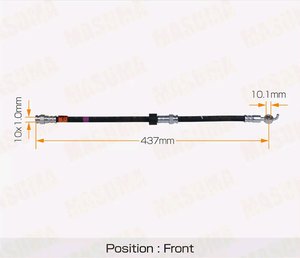 Шланг тормозной MAZDA MPW (LW) передний MASUMA BH-423, 853249, LC62-43-980B