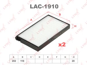 Фильтр салона LYNX LAC-1910 LAC-1910