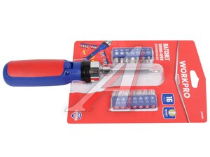 Отвертка реверс с трещеткой 3-72 15в1 14ш WORKPRO WP221061