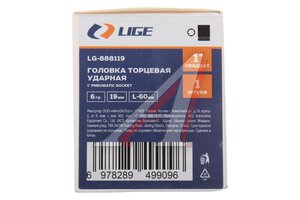 Головка торцевая 1" 19мм ударная L=78мм LIGE LG-888119