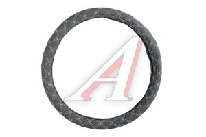 Оплетка руля (M) 37-39см серая ромб 886503, М3739сер/сер.нить