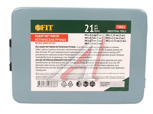 Набор метчиков Метчики Профи 21 шт. М3-М12 кейс 70801