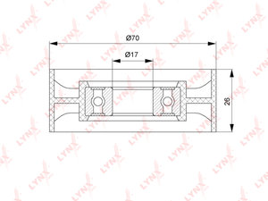 Ролик приводного ремня VW AUDI A2 (00-02) SKODA Fabia (00-07) натяжной LYNX PB5168, VKM31015, 030145299F