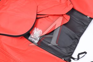 Авточехлы универсальные экокожа черно-красные (11 предм.) Elite KRAFT KT 835635