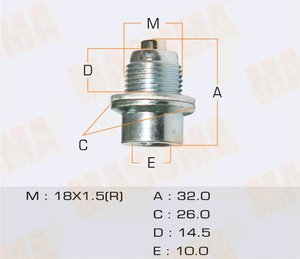 Пробка сливная HONDA Accord картера масляного АКПП (с магнитом) MASUMA M-77, 90471-PX4-000