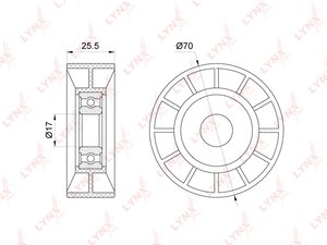 Ролик приводного ремня PEUGEOT 306,406 CITROEN C5 натяжителя LYNX PB5342, 2187-CB3, 5751.55